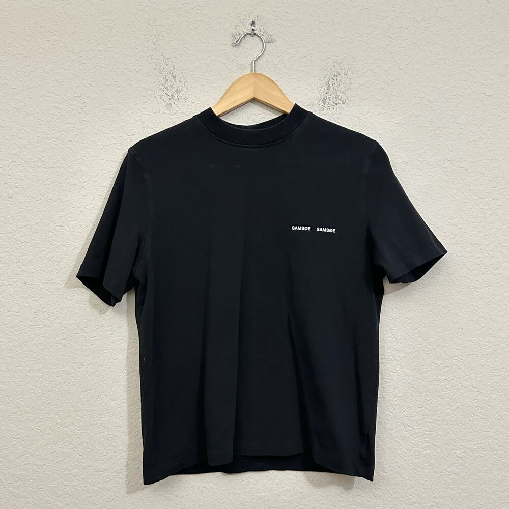 SAMSOE SAMSOE Norsbro T-Shirt Black Graphic Spellout Cotton Short Sleeve
